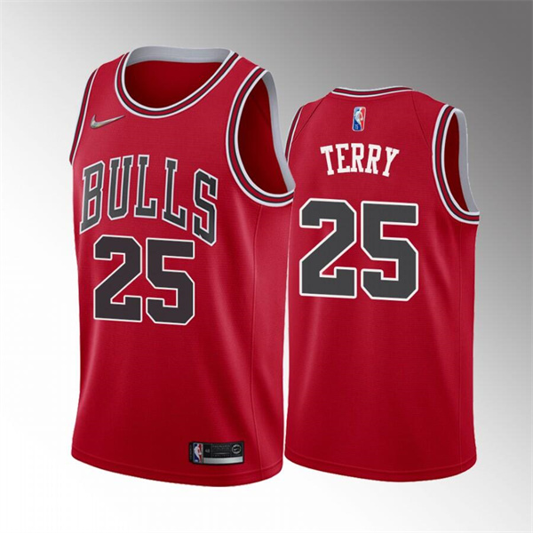Men's Chicago Bulls #25 Dalen Terry Red 75th Anniversary Stitched Basketball Jersey